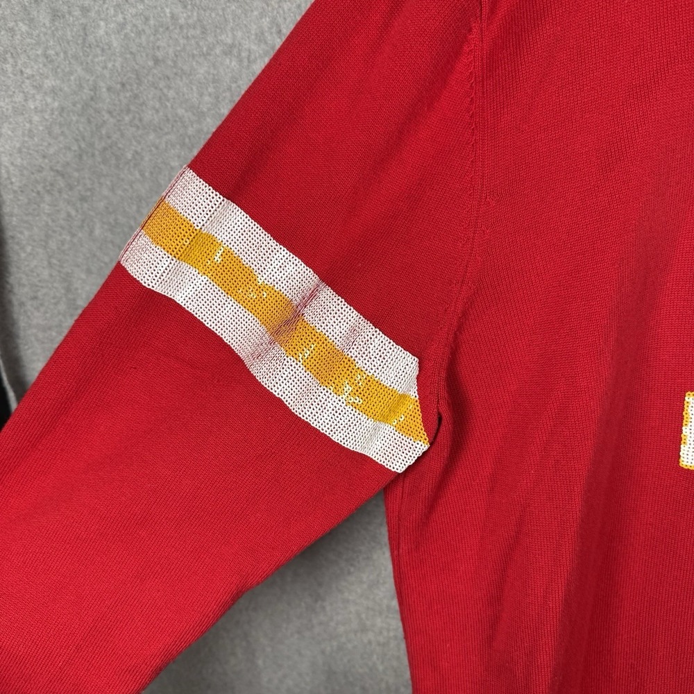 Queen of sparkles kansas city chief sweater womens XL red pullover v neck sequin - Picture 6 of 9